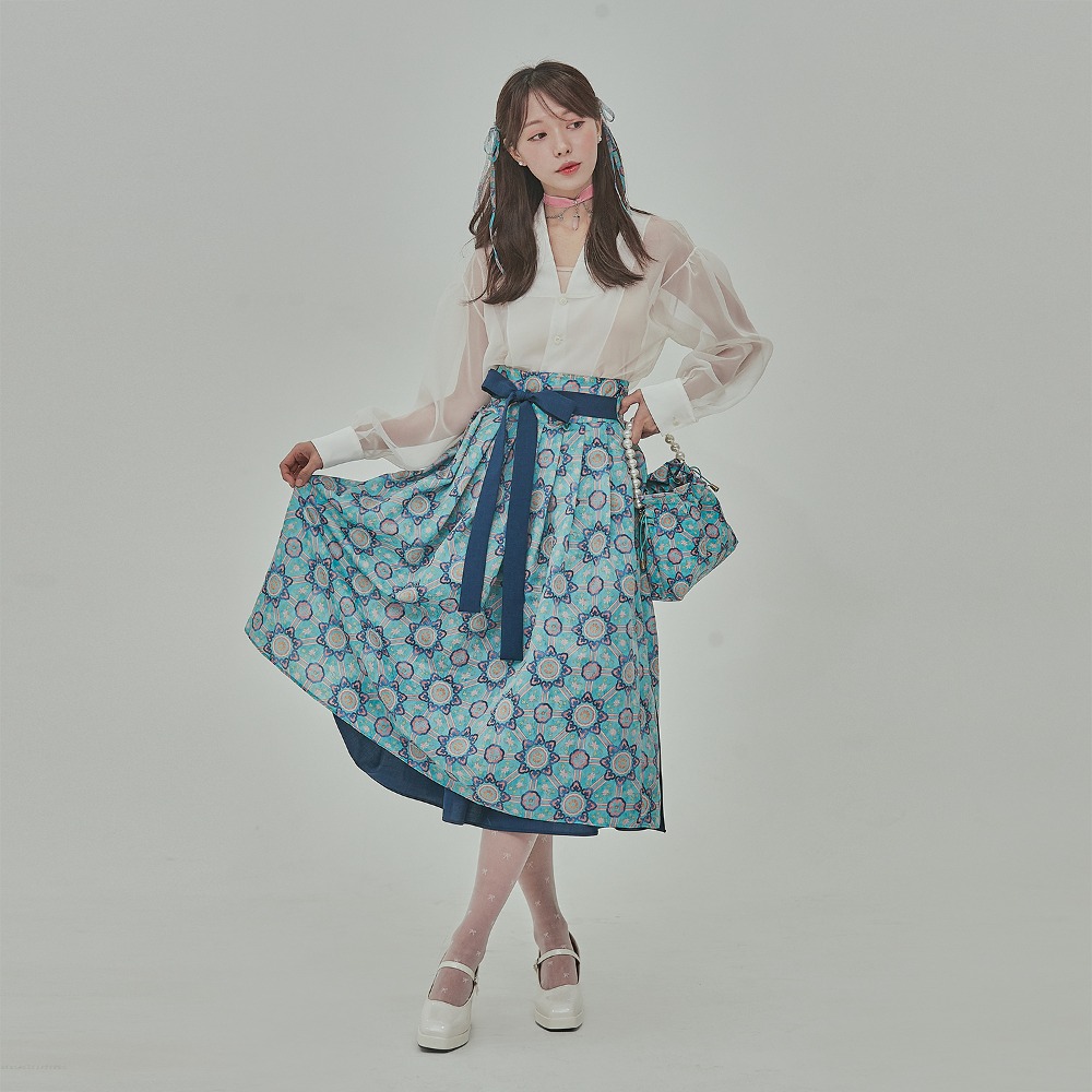 King Taejo Eojinmun Waist Skirt [Mint]