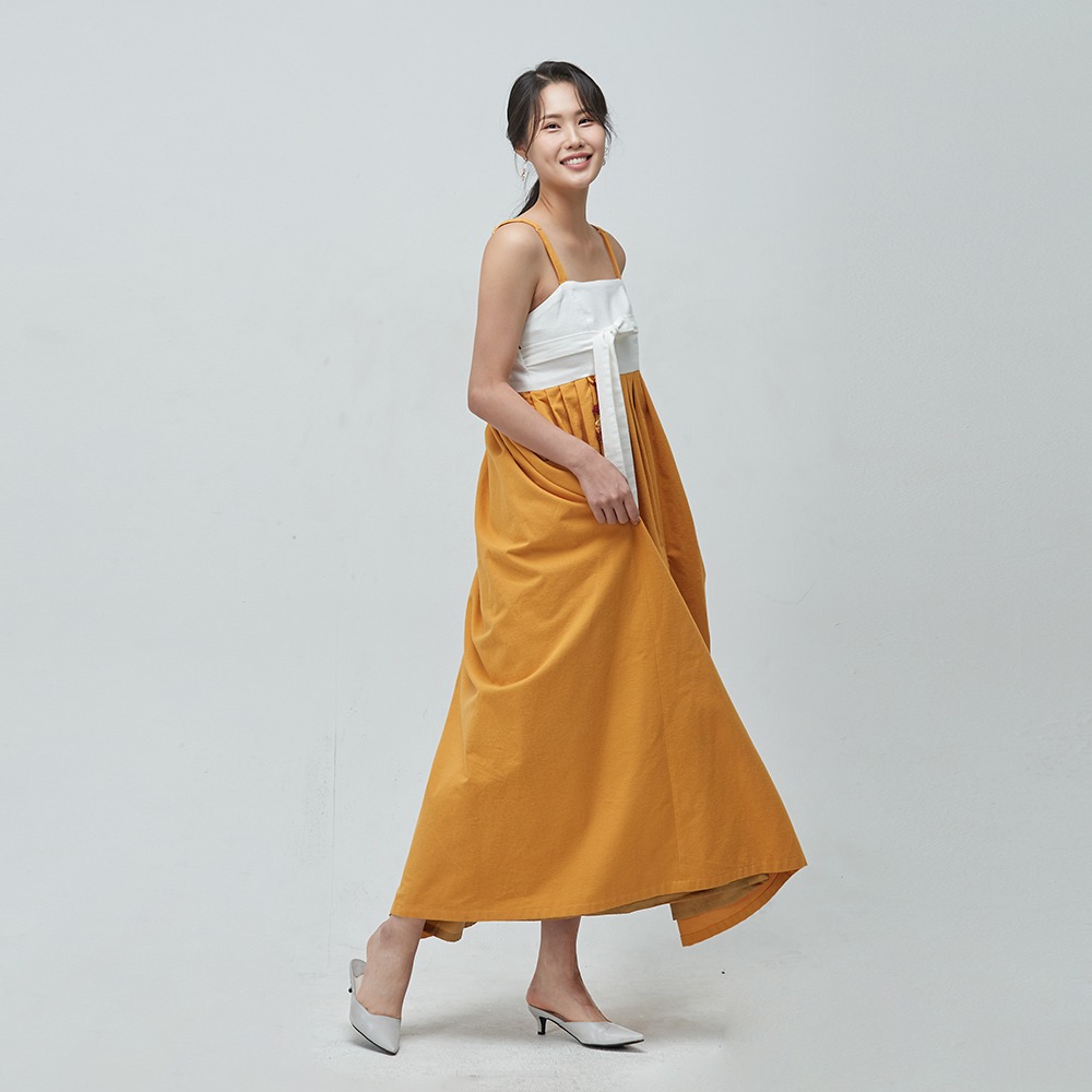 3WAY Fluffed Hem Skirt [Yellow]