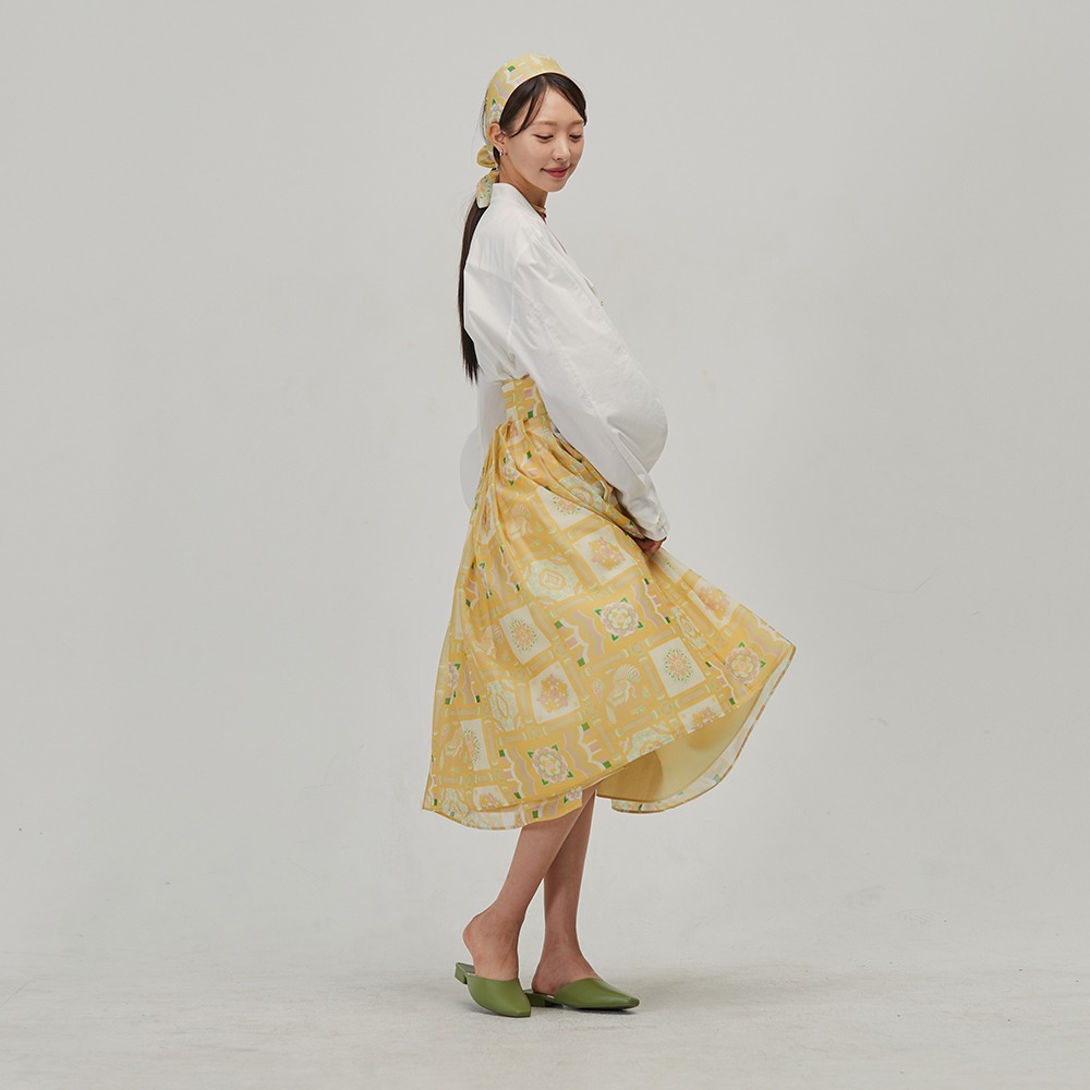 Dancheong Wrap Skirt [Yellow]
