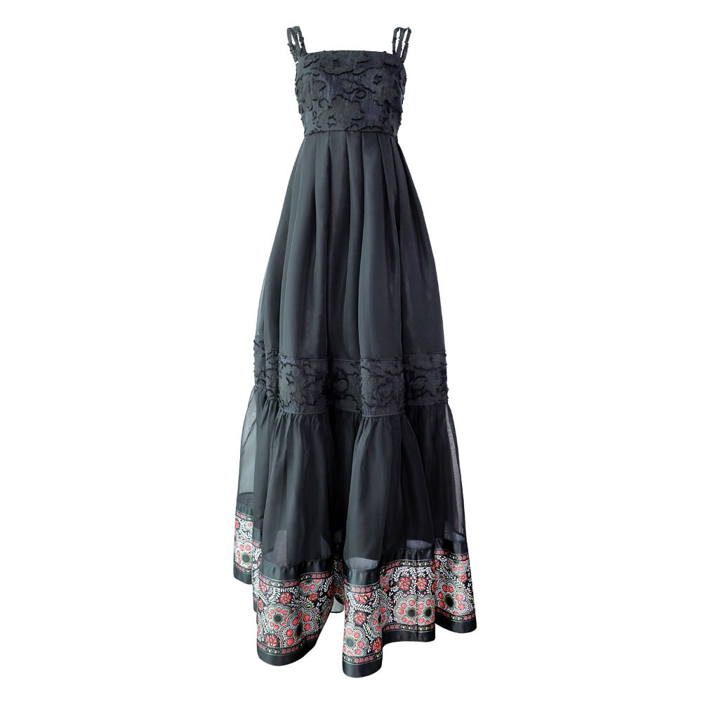 Goryeo lacquerware Eum Hanbok Dress Maxi [Black]