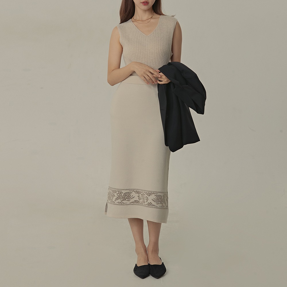 Soft Hanbok Skirt [Beige]