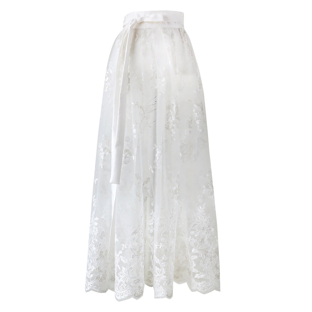 Pure white lace skirt