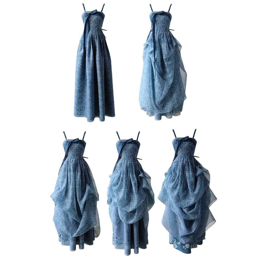 King taejo Eojin Adjust Hanbok Dress [Dusty Blue]
