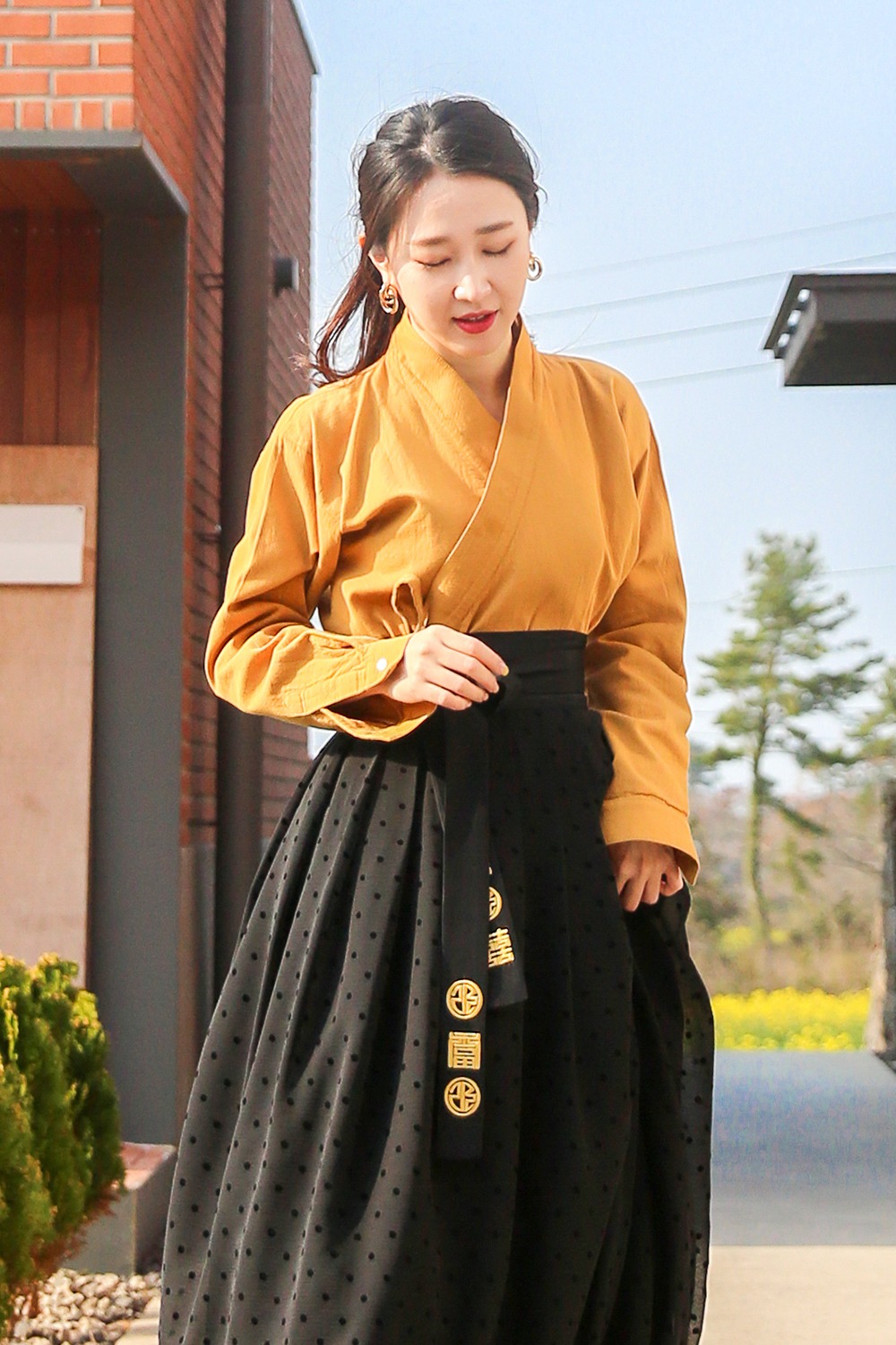WOMEN’S Warm Jikryeong Shirts Jeogori [Mustard]