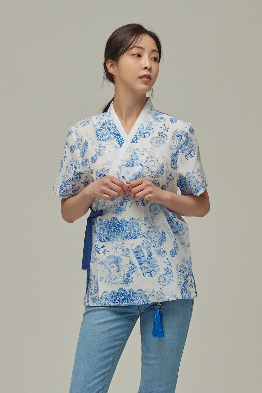 Minhwa Twal Shirt Jeogori [Blue]