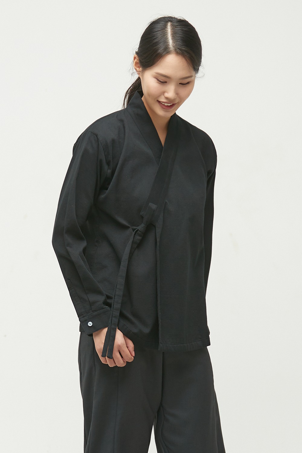 WOMEN’S WARM Jikryeong Shirts Jeogori [Black]