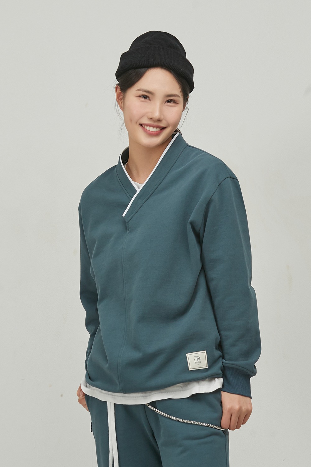 Basic Hanbok Sweatshirt [Blue]