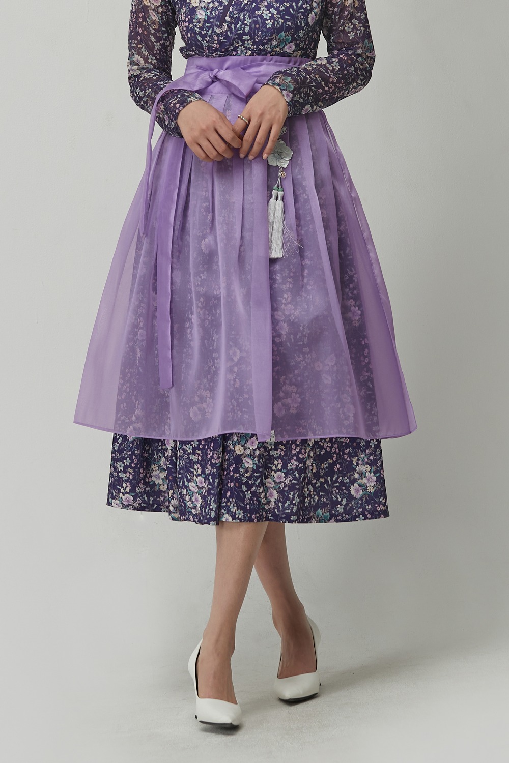 See-through Wrap Skirt [Purple]