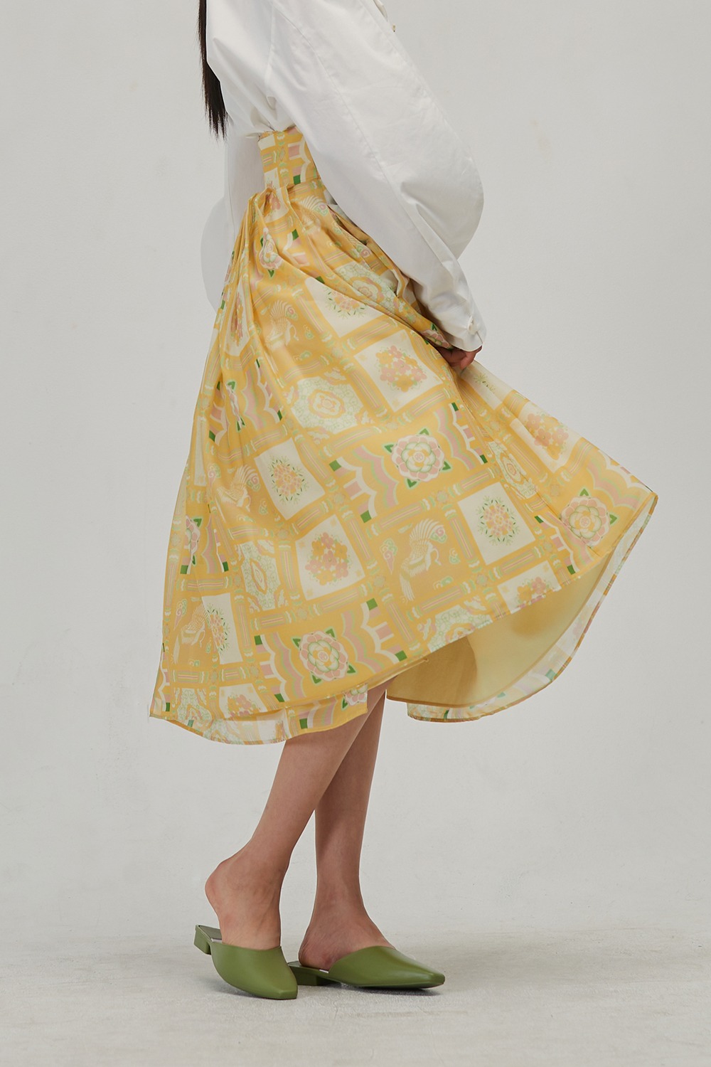 Dancheong Wrap Skirt [Yellow]