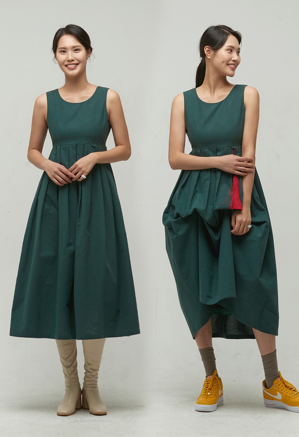 Winter Love Girdle Dress [Green]