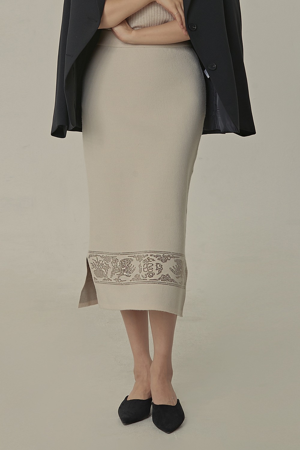 Soft Hanbok Skirt [Beige]