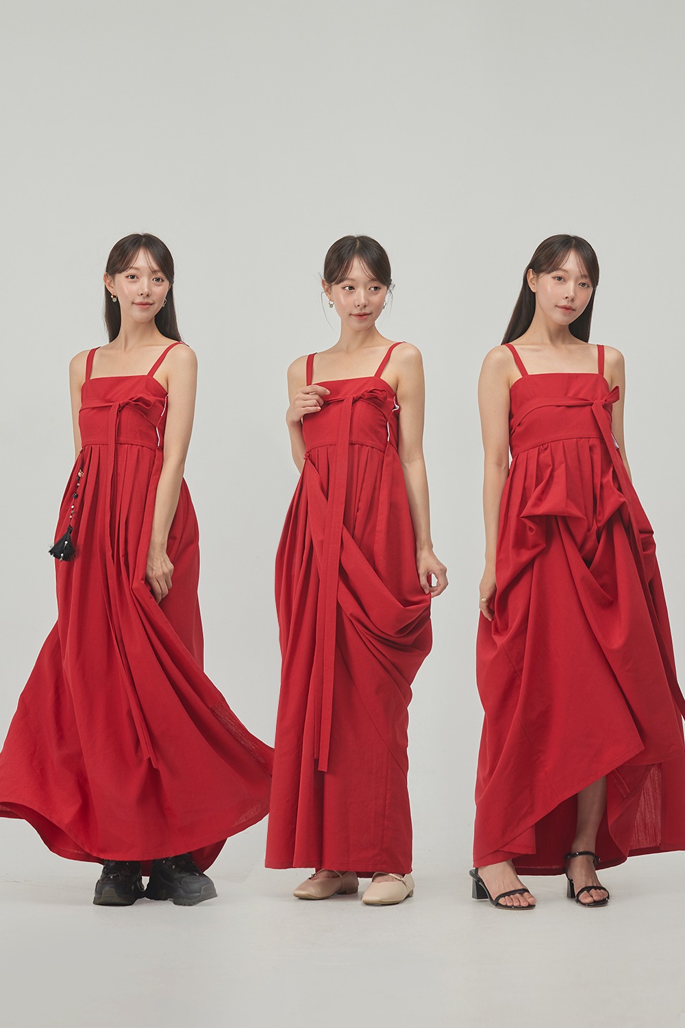 3WAY four seasons Hem Skirt [Red]