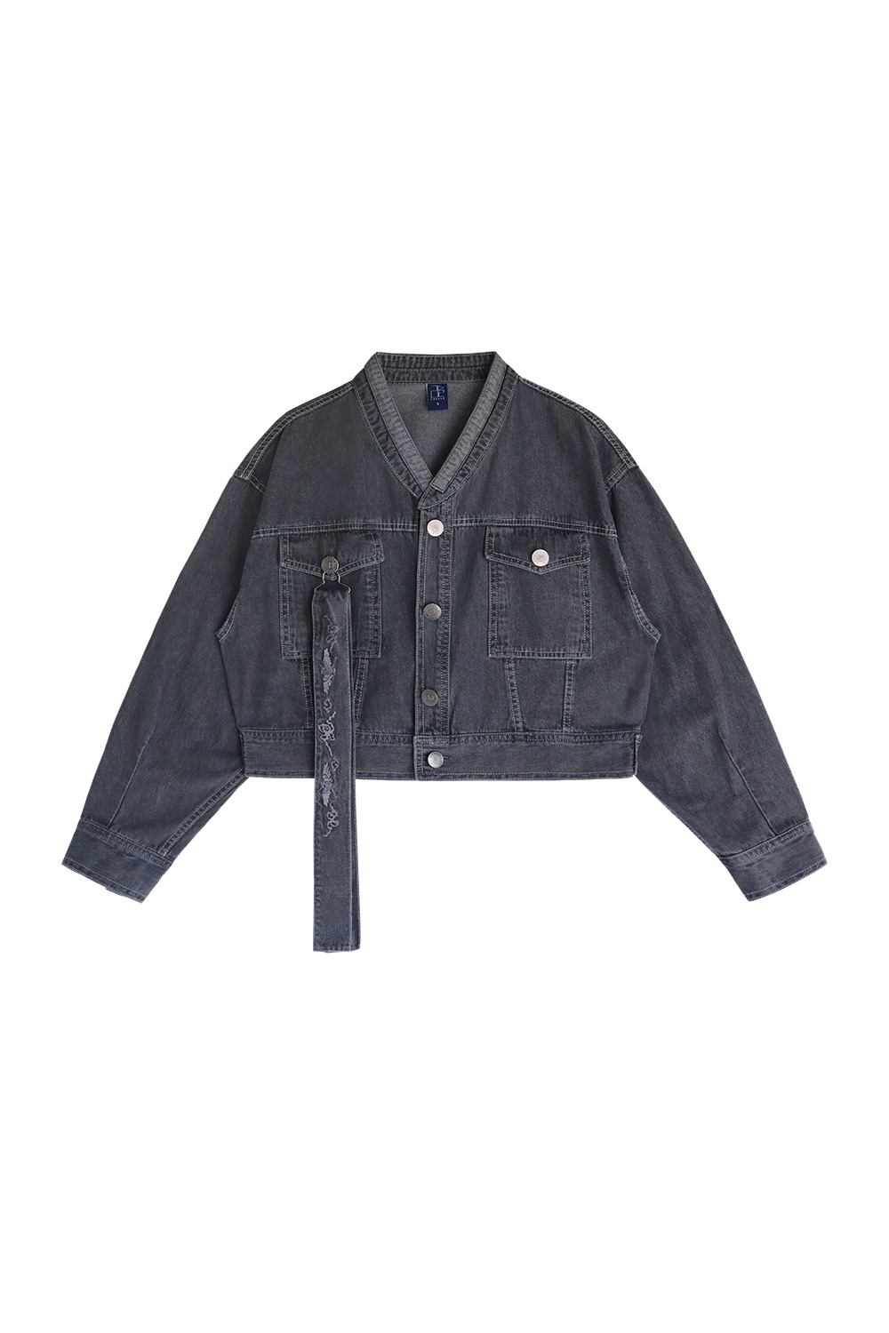Un Hak Hanbok Jean Jacket [Crop-Black]  Pre-order