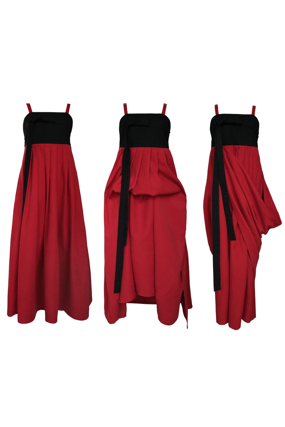 3WAY Soft Hem Skirt [Red]
