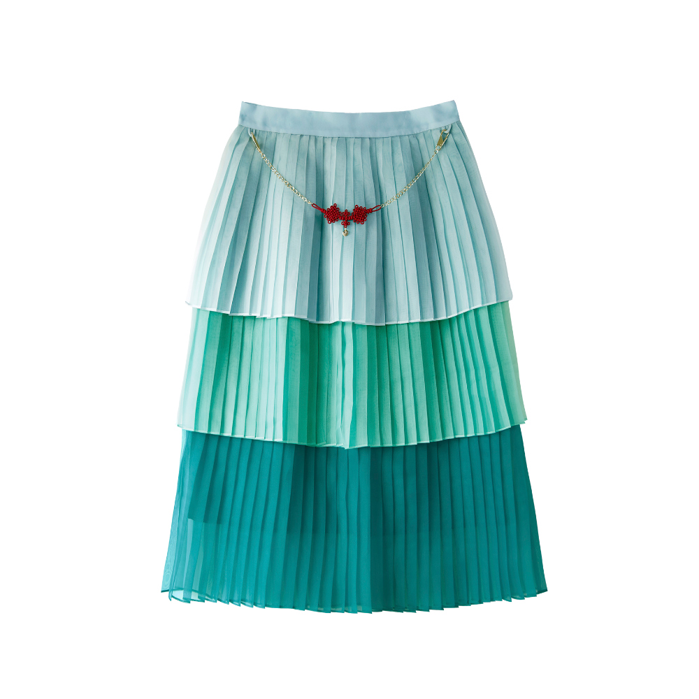 long skirt green color image-S4L8