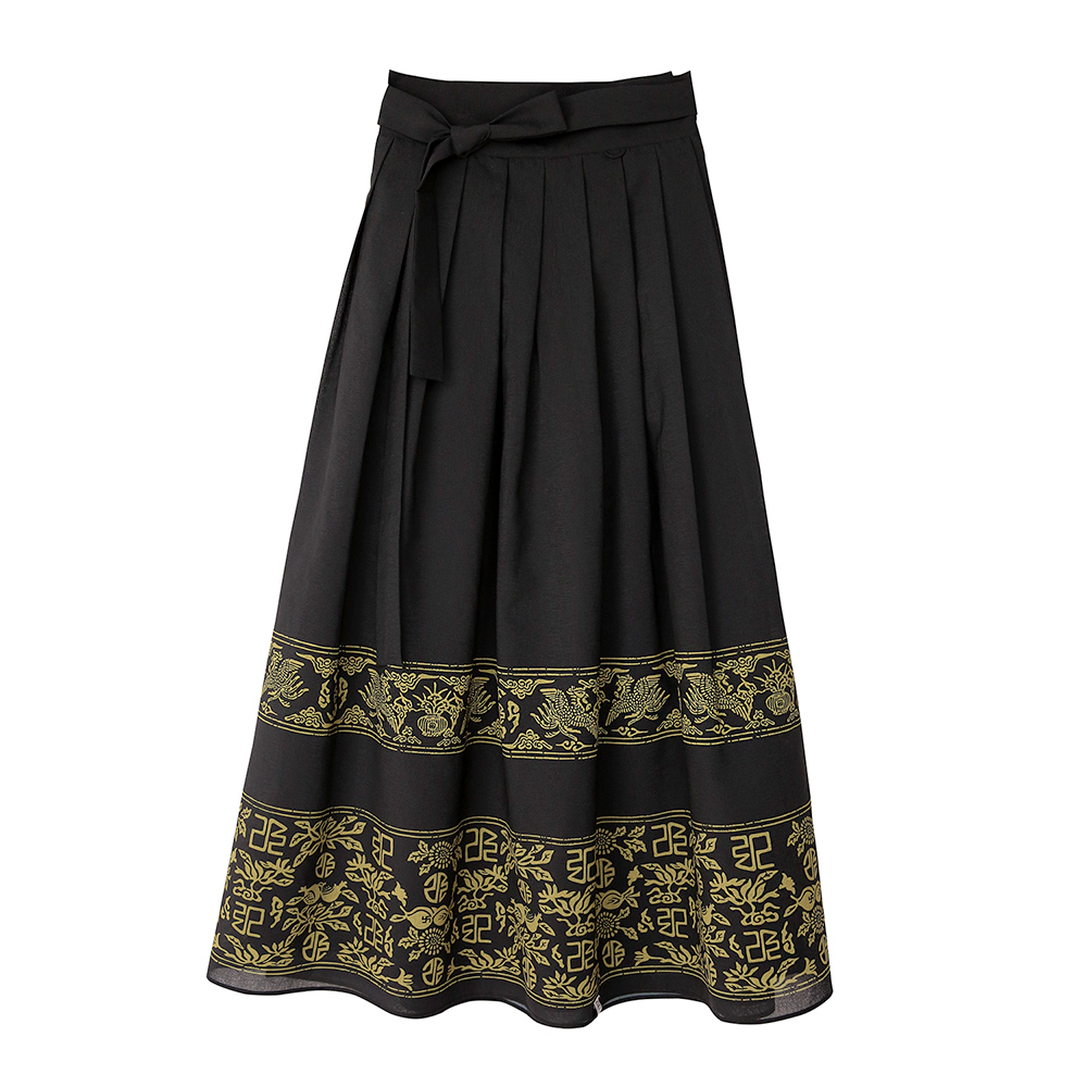 long skirt charcoal color image-S17L2