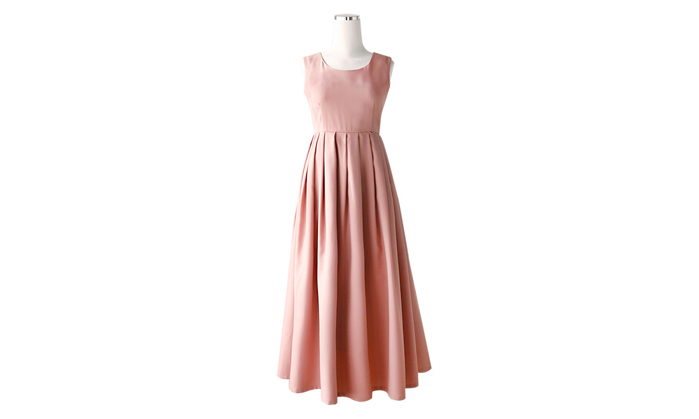 long dress baby pink color image-S16L1