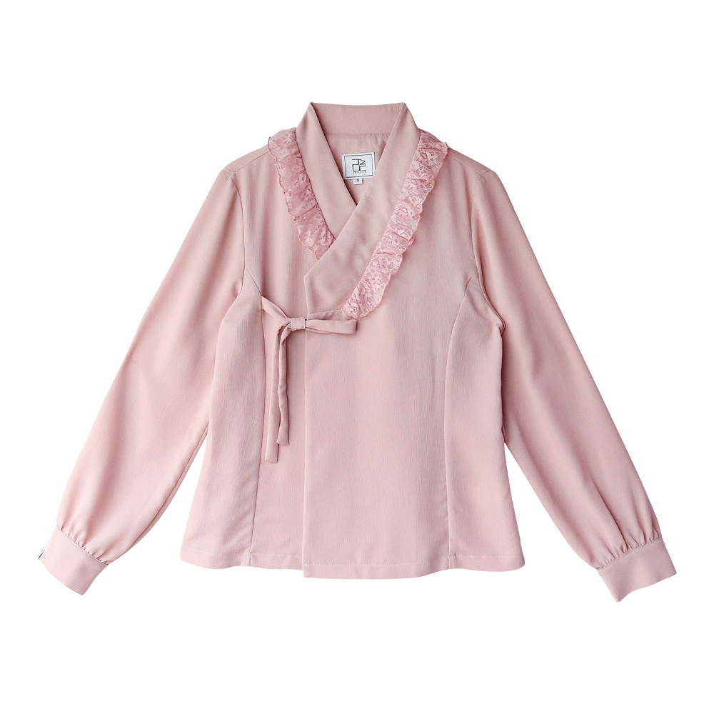 blouse baby pink color image-S8L11