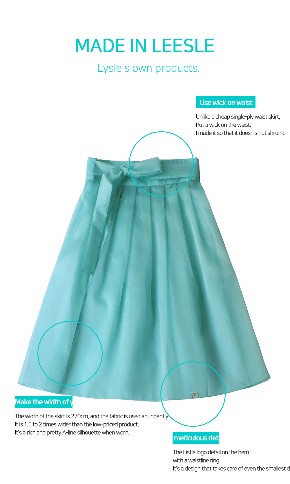 mini skirt blue green color image-S49L5