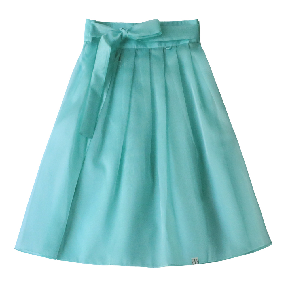 mini skirt blue green color image-S49L29