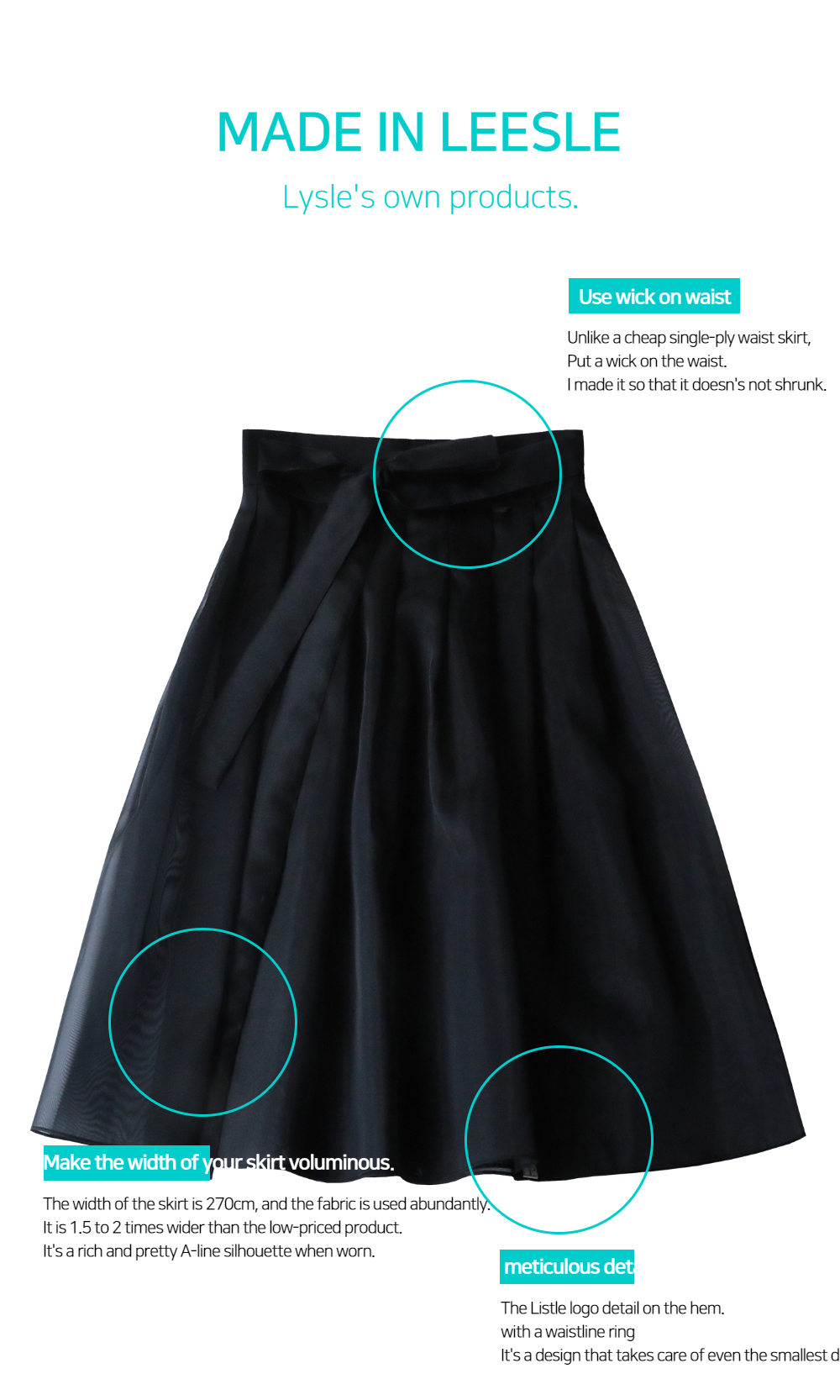 skirt charcoal color image-S48L5
